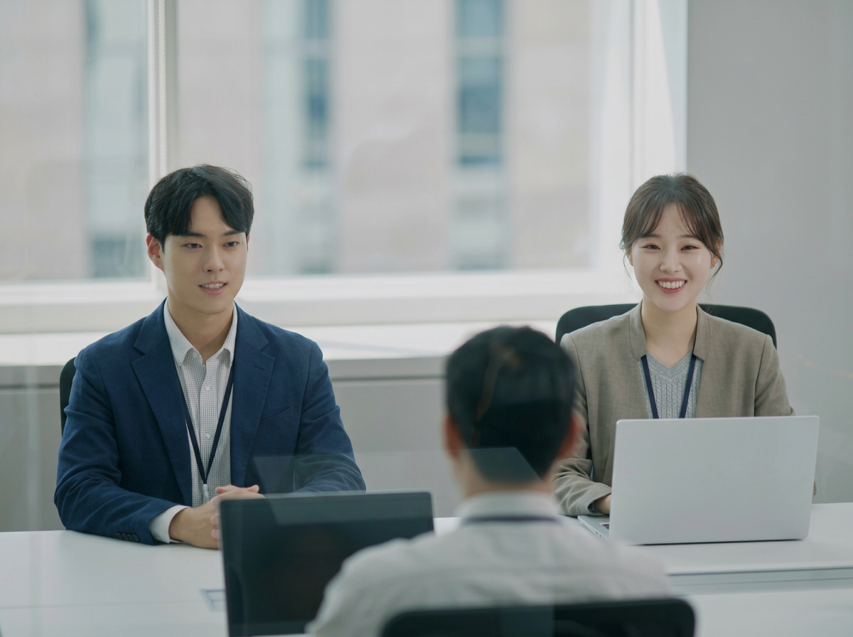 동료와 소통하는 아이원 구성원